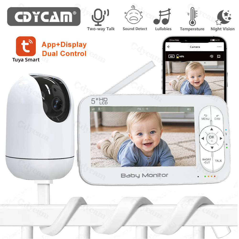 Audio Music Apps - 5인치 WiFi 베이비 모니터 투야 앱+모니터