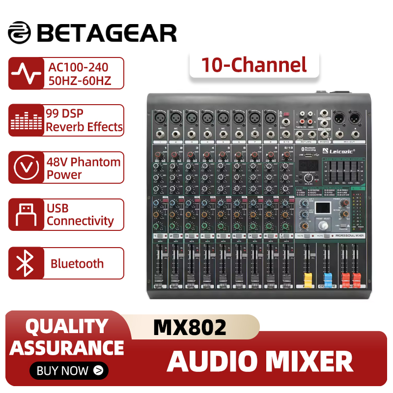 Leicozic 믹싱 콘솔 MX802 10채널 오디오  - Audio And Music Mixer 리뷰 및 가격