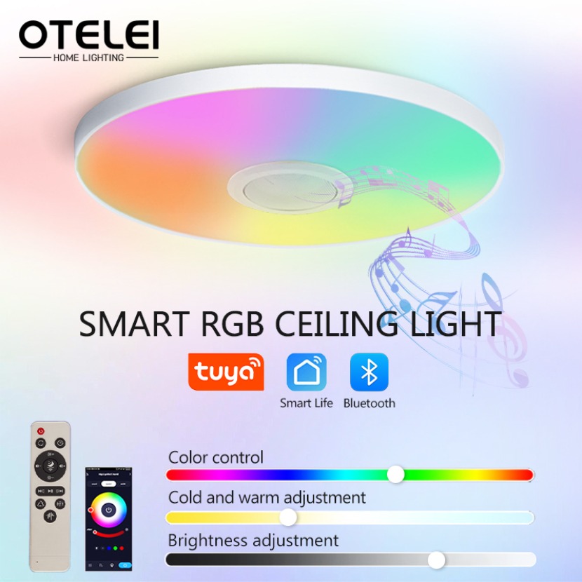 TUYA 스마트 음악 천장 LED 조명, RGB 리모컨 - Audio Music Apps 리뷰 및 가격