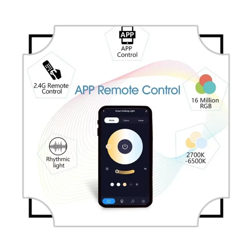TUYA 스마트 음악 천장 LED 조명, RGB 리모컨 - Audio Music Apps 리뷰 및 가격