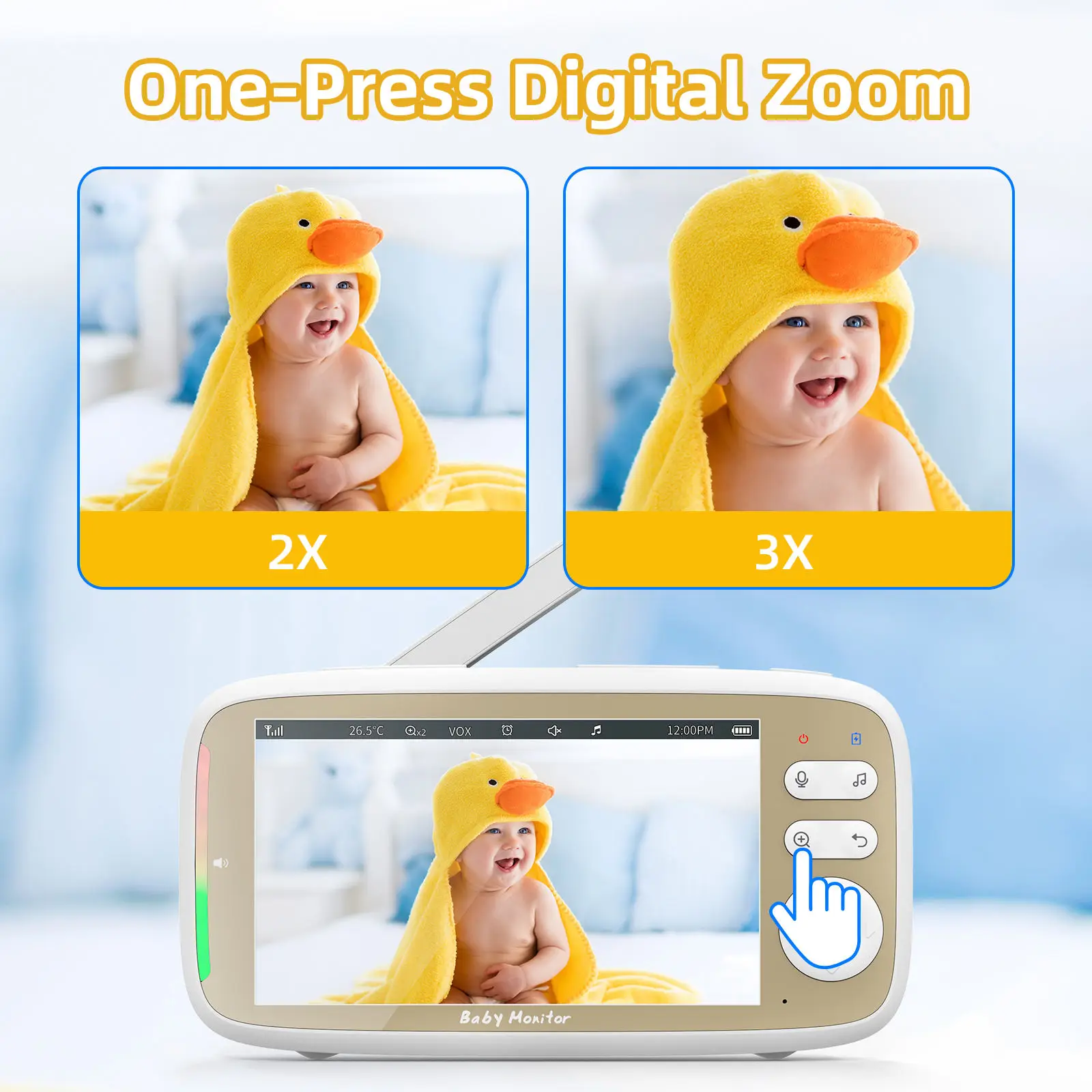 5인치 베이비 모니터 3배줌 PTZ 카메라 무료 브래킷 - Audio Music Apps 리뷰 및 가격