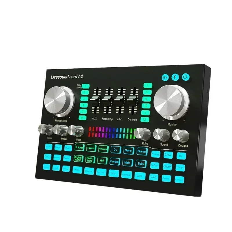 A2 사운드 카드 라이브 사운드 카드 블루투스 호환 믹 - Audio And Music Mixer 리뷰 및 가격