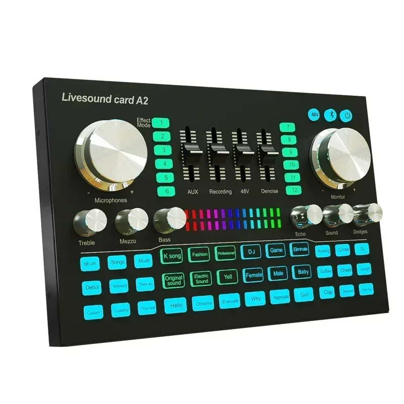 A2 사운드 카드 라이브 사운드 카드 블루투스 호환 믹 - Audio And Music Mixer 리뷰 및 가격
