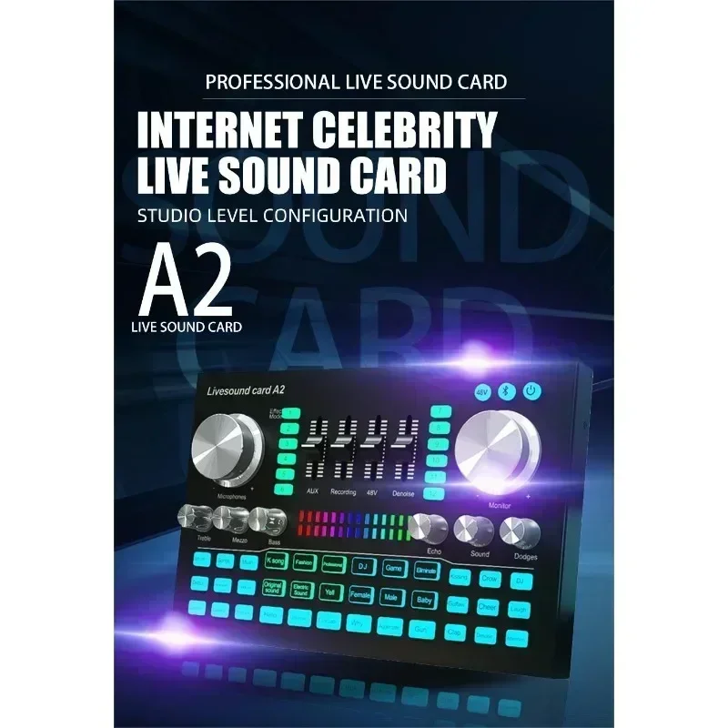 A2 사운드 카드 라이브 사운드 카드 블루투스 호환 믹 - Audio And Music Mixer 리뷰 및 가격